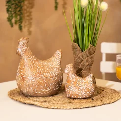 Gallina decorativa LINDA beige 10.5cm