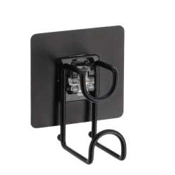 Gancho Para Baño De Metal Con Adesivo Negro