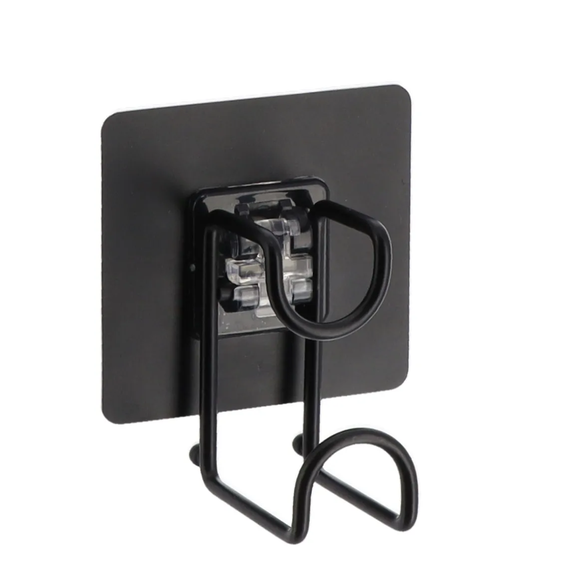 Gancho Para Baño De Metal Con Adesivo Negro