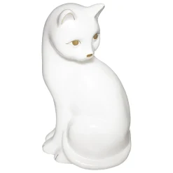 Gato Decorativo Mya Blanco De Cerámica