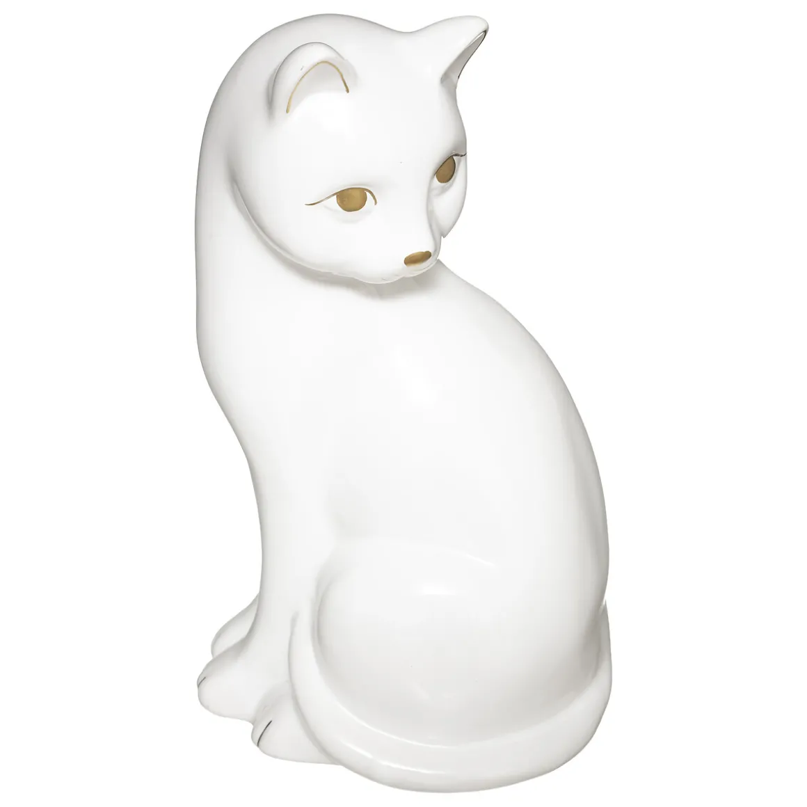 Gato Decorativo Mya Blanco De Cerámica