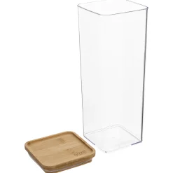 Hermético ESKE apilable cuadrado con tapa de bambú