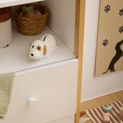 Hucha perro blanco y marrón 7cm