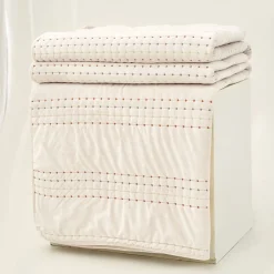 IVREA edredón de terciopelo beige 240x260cm