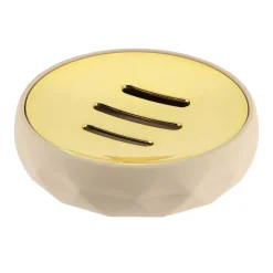 Jabonera Beige Y Dorada
