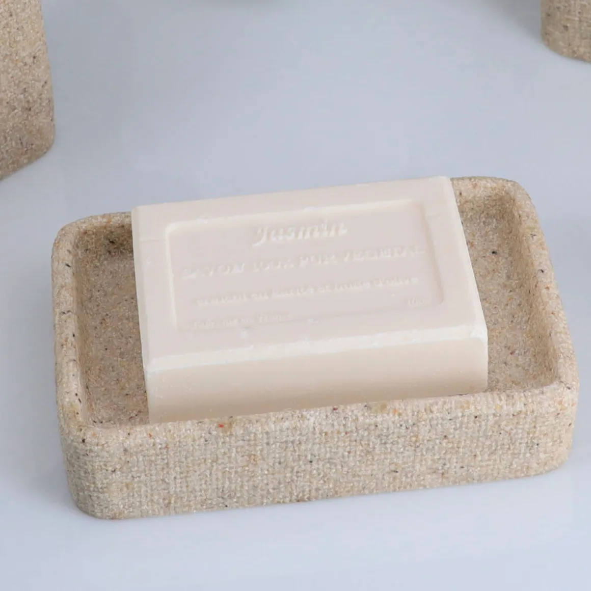 Jabonera de baño efecto arena