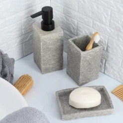 Jabonera De Poliresina Efecto Piedra