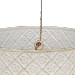 Jarrón colgante TINO de metal blanco 36cm