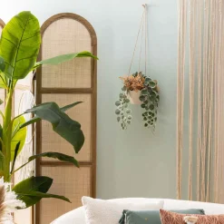 Jarrón colgante WILD ROMANCE de cerámica blanca