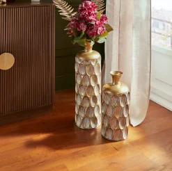 Jarrón con textura BELLI dorado 60cm