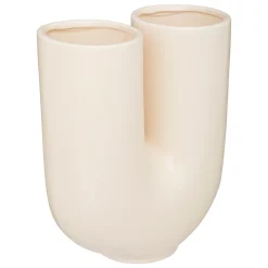 Jarrón De Cerámica Blanco 20.1x11.4x25Cm