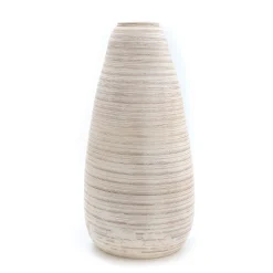 Jarrón De Cerámica Color Arena 50Cm