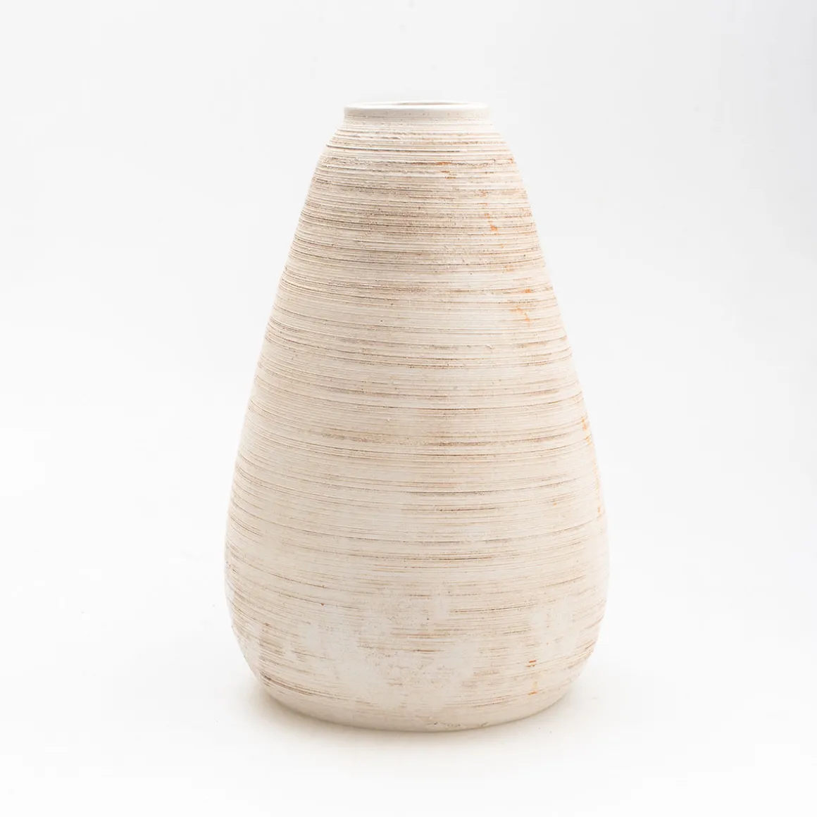 Jarrón De Cerámica Color Arena 30Cm