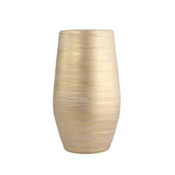 Jarrón De Cerámica Dorado 40Cm