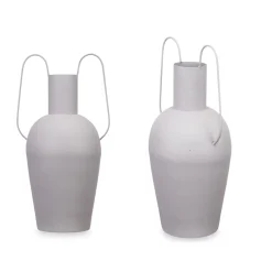 Jarrón De Latón Gris Claro 45cm