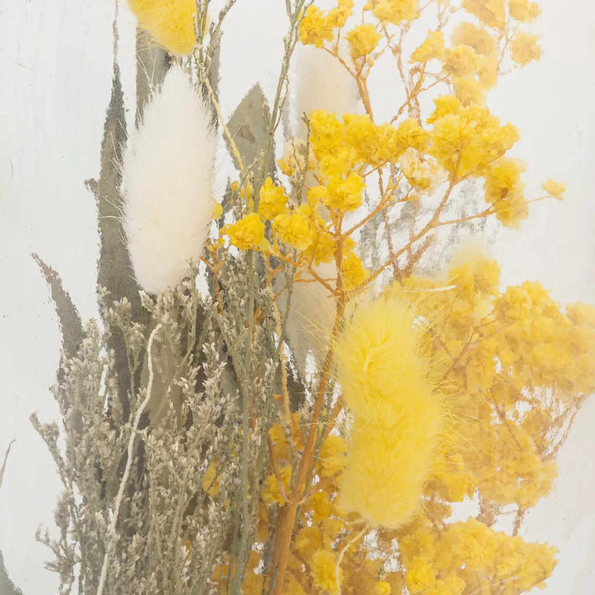 Jarrón de vidrio con flores Amarillas 45cm