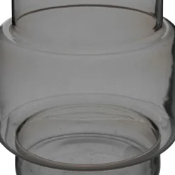 Jarrón De Vidrio Geométrico May Gris