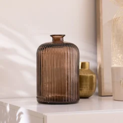 Jarrón LUZ marrón de vidrio 23cm