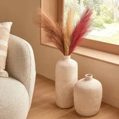 Jarrón ROMIA beige de cerámica