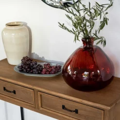 Jarrón ULY ámbar de vidrio reciclado 33cm