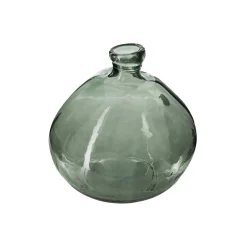 Jarrón Uly Verde Caqui De Vidrio Reciclado 22cm