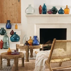 Jarrón Uly Verde Caqui De Vidrio Reciclado 51cm