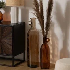 Jarrón YANA rosa claro de vidrio reciclado 75cm