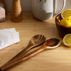 Juego 2 cubiertos de madera acacia para ensalada