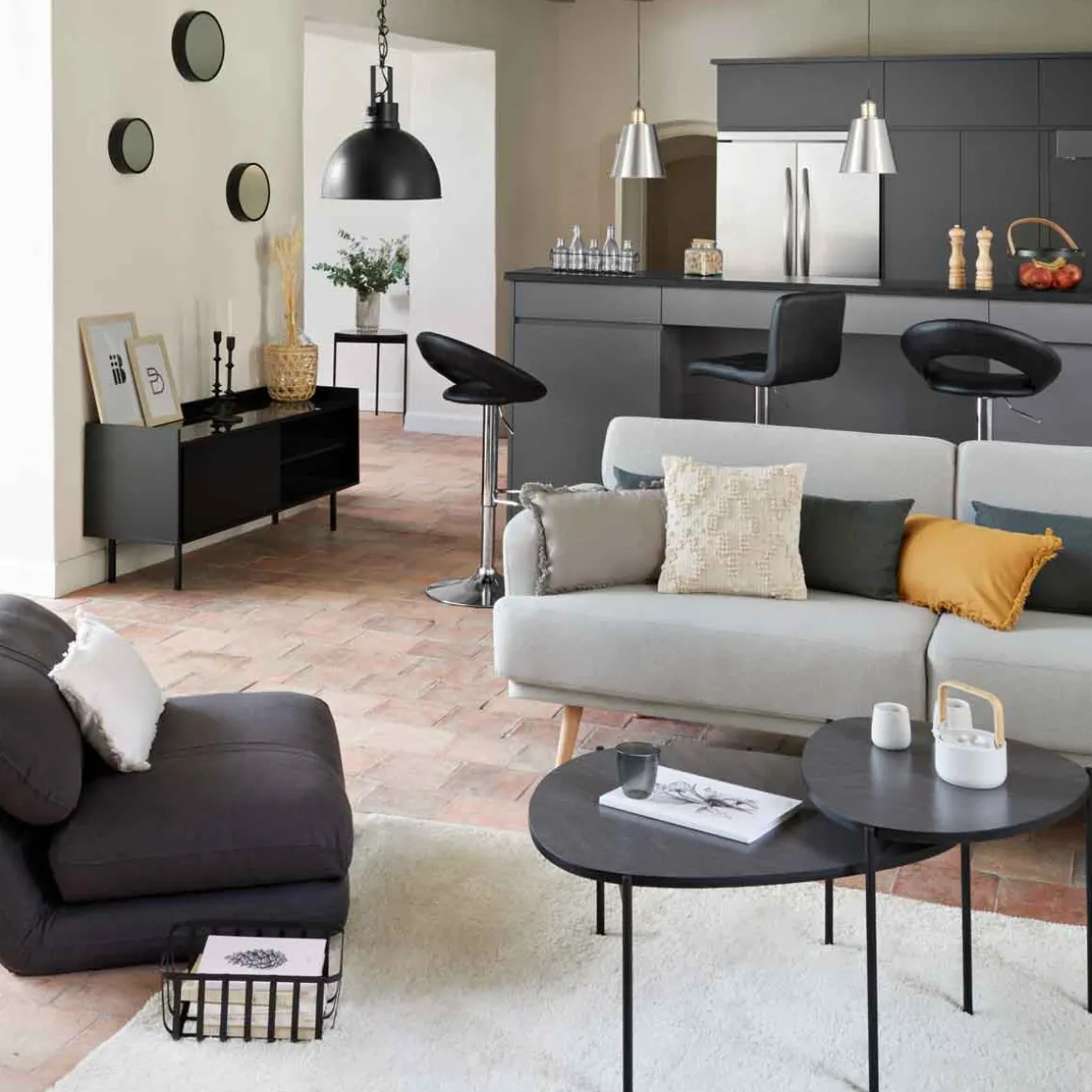 Juego 3 Espejos De Pared Mona De Metal