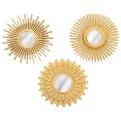 Juego 3 Espejos Dorados Amed 25cm