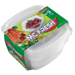 Juego 3 Recipientes Cuadrados 1.2L