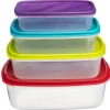 Juego 4 Recipientes Rect. C/Tapa Colores