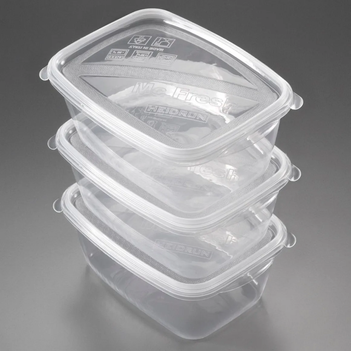 Juego 3 Recipientes Rect. Plástico 1.2L