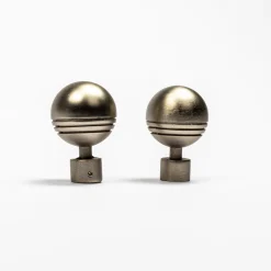 Juego 2 Remates Bola D20 Plateado