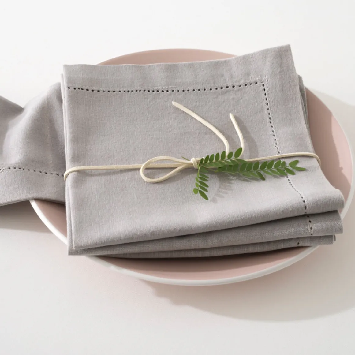 Juego 4 Servilletas Chambray Gris 40x40