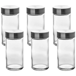 Juego 6 Tarros De Vidrio P/Especias