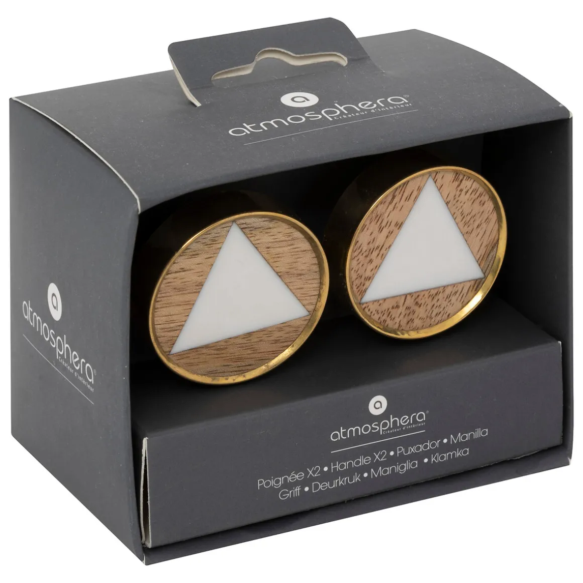 Juego 2 Tiradores De Madera 3.8x4.8Cm