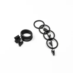 Juego De 8 Anillas Con Pinzas D20 Negro