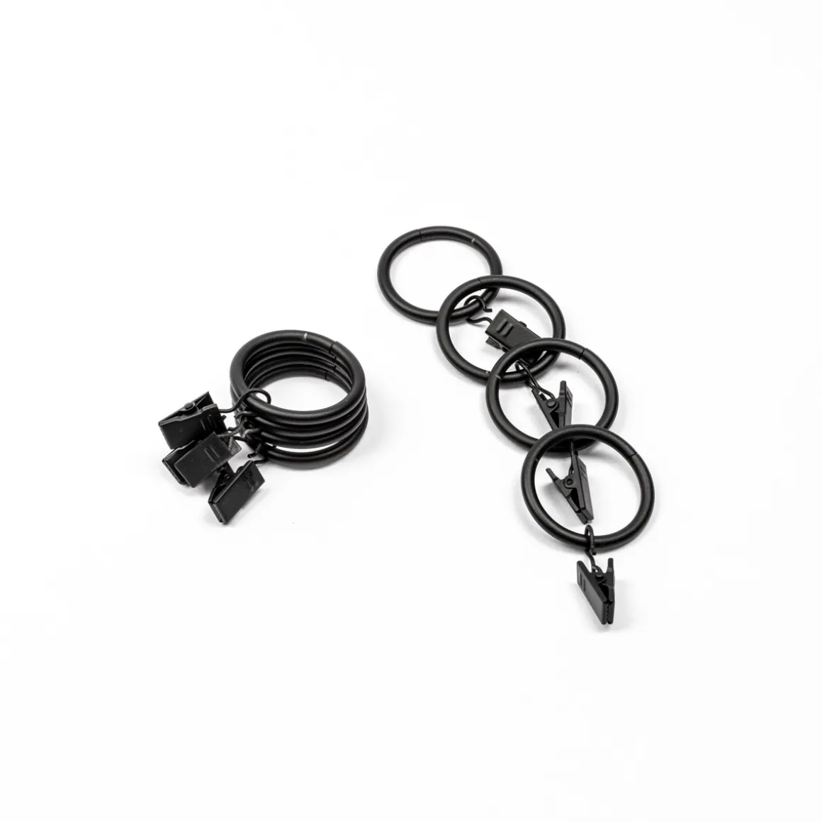 Juego De 8 Anillas Con Pinzas D20 Negro