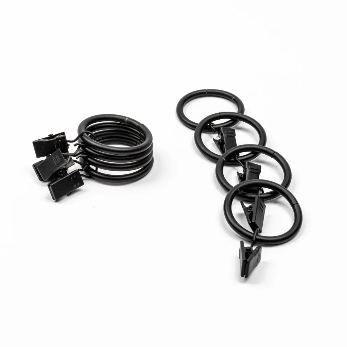 Juego De 8 Anillas Con Pinzas D20 Negro