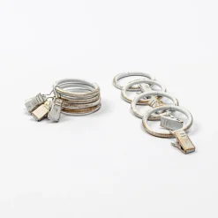 Juego De 8 Anillas C/Pinzas D20 Blanco