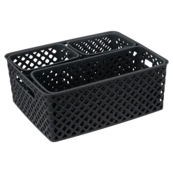 Juego De 4 Cestas Gris Folk