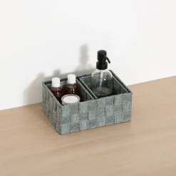 Juego de 3 cestas verde de poliéster