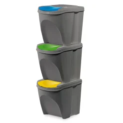 Juego de 3 cubos de reciclaje 25l