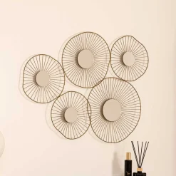 Juego De 5 Espejos Decorativos Metal