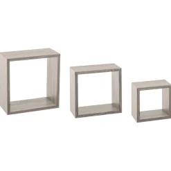 Juego De 3 Estantes Cubo Mdf Roble