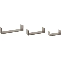 Juego De 3 Estantes Kit Deco Mdf Roble