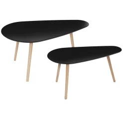 Juego de 2 mesas auxiliares MILEO de madera