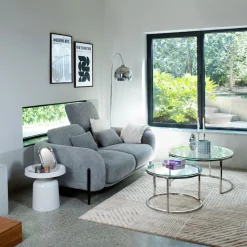 Juego de 2 mesas de centro KNEO plateadas