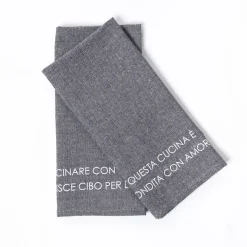 Juego de 2 paños de cocina gris oscuro 45x65cm